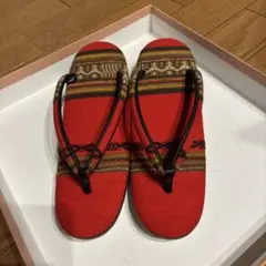 優佳良織　草履　ストライプ模様の草履