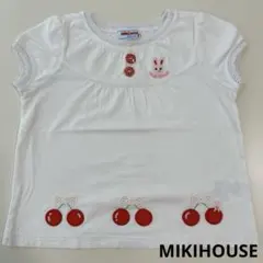 miki HOUSE 半袖Tシャツ うさぎ ホワイト　80cm 記名ありのサムネイル