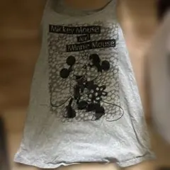 ミッキーマウス ミニーマウス タンクトップ グレー