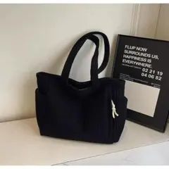 【新品】コーデュロイ トートバッグ 通勤 通学 マザーズバッグ 大容量 ブラック
