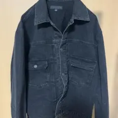 【美品】ユニクロ デニムオーバーサイズジャケット ブラック Lサイズ