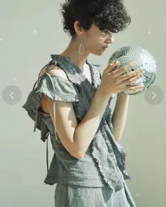 スナイデル snidel ダブルフリル ブラウス パンツ セットアップ