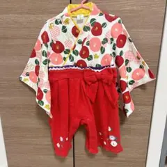 90サイズアカチャンホンポ　袴　ロンパース　ディズニー　ミニー