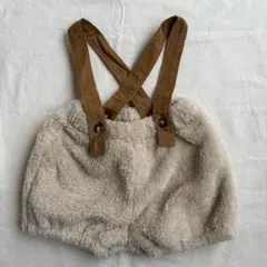 MAKE YOUR DAY ベージュ ファー素材 サロペット 70-80