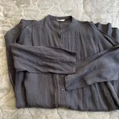 soulberry リネン長袖シャツ 紺色