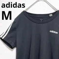 【XSサイズ程度】adidas US古着 Tシャツ M 黒 ロゴ プリント