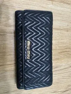 新品 MIU MIU キルティング長財布 ブラック - メルカリ