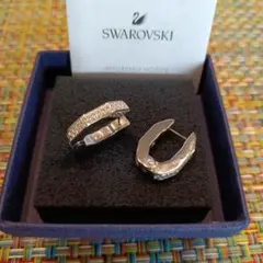 Swarovski ハンマード仕上げ ピアス