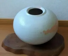 【期間限定価格】陶器製花瓶 白色 丸型