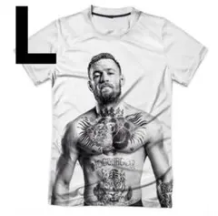 【大人気！新デザイン】UFC コナー・マクレガー　半袖Tシャツ　白黒　L