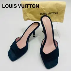 LOUIS VUITTON ミュール モノグラム サテン 保存袋有 36 黒