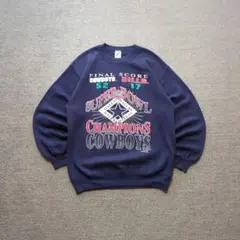 90s USA製 JERZEES NFL カウボーイズ スウェット L ネイビー