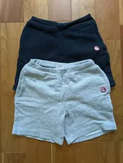 パシフィックオーシャンブルー　130　グレー・ネイビー ハーフパンツ 2点セット