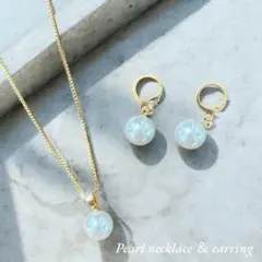 パールセット　ネックレス　ピアス　セット　サージカルステンレス 18k 結婚式