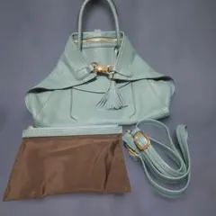 美品/保護シール付】ペレボルサ×アンミカ コラボ 3wayリュック ブルー 