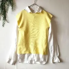 ロペピクニック【38】レモンカラー ノースリーブ ニット ベスト