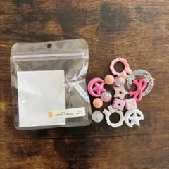 3COINS ホビ活 カスタムパーツ ビーズ ピンク&ホワイト