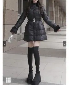 GRL ベルト付きファーAラインダウンコート[kd79]