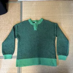 niko and ... 緑色 編み込みセーター