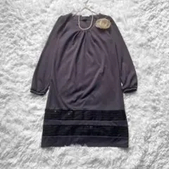 ナチュラルビューティーベーシック スパンコール チュニック ワンピース M