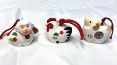 陶器製 土鈴 3点　サル　とり　ひつじ
