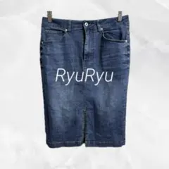 a1292 RyuRyuリュリュ　前スリットスカート　ひざ丈　タイト　平成レトロのサムネイル