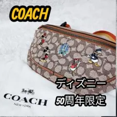 coach×ディズニー レザーショルダーバッグ 50周年記念 - メルカリ