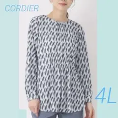 ✨新品✨ CORDIER 幾何プリントジャージチュニック 4L 洗える 日本製のサムネイル