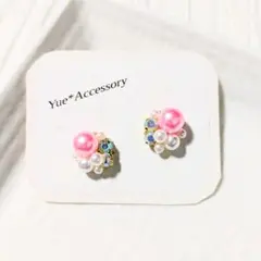 S-93　ハンドメイド☆ビジューピアス／イヤリング