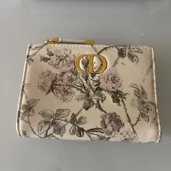 DIOR ディオール カロ グリシーヌ ウォレット 花柄 刺繍 折財布