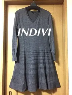 【INDIVI/インディヴィ】綺麗め 薄手ニットワンピース 38