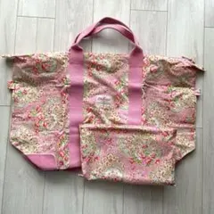 Cath Kidston キャスキッドソンボストンバッグポーチ付フラワー　ピンク