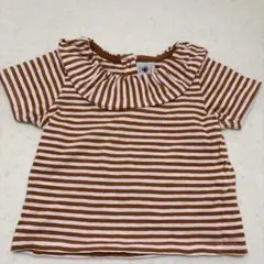 プチバトー　フリル襟のストライプTシャツ18m /81cm（5）
