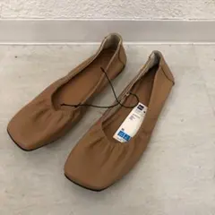 【新品タグ付き 】 ジーユー GU ギャザーシフォンフラットシューズ 【XL】