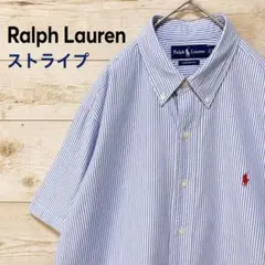 Ralph Lauren ラルフローレン シャツ ストライプ 刺繍ロゴ L