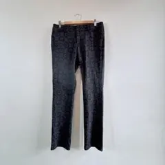 インディヴィ　テーパードパンツ ストレッチ 総柄 グレー 日本製 42 美脚