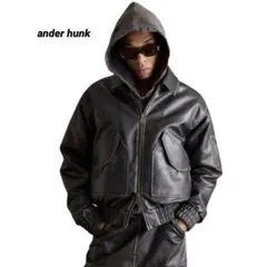 ander hunk アーティフィカル グレイン フライトブルゾン 黒 M