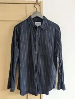 ソ*パ様 メンズ　長袖シャツ　GLOBAL WORK L ネイビー ストライプ