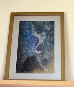 夜空の龍神さま　銀藍　アクリル画　開運画　原画 夜空の龍神さま 銀藍 アクリル画 開運画 原画 - メルカリ