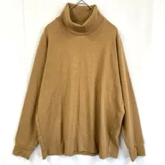 ユニクロ【L】 タートルネック 柔らか生地 綿 ベージュ インナー