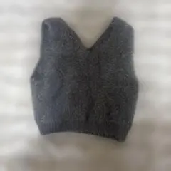 グレー Vネック ラメ　ニットベスト
