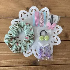 キッズ　ヘアアクセサリー 5点セット　9 ミックス