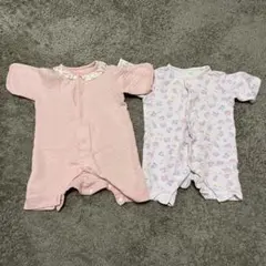 ロンパース2点セット ピンク・花柄