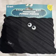 zipit 目付き黒ファスナーポーチ Monster jambo pouch
