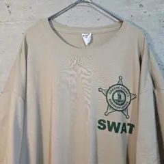 【US古着】希少 JERZEES SWAT ポリス Tシャツ ベージュ 2XLのサムネイル