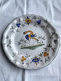 稀少19-20世紀 南フランス 黄釉色絵輪花深皿 23cm 伊丹十三の台所