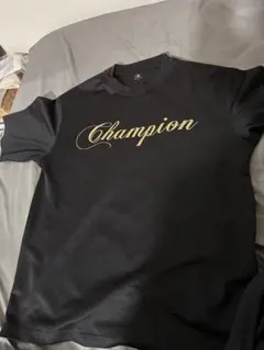 Champion Tシャツ ブラック ゴールドロゴ L
