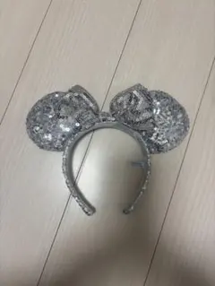 ミッキー耳カチューシャ シルバー スパンコール