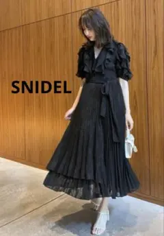 【新品未使用タグ付】snidel 限定　フリルプリーツワンピ