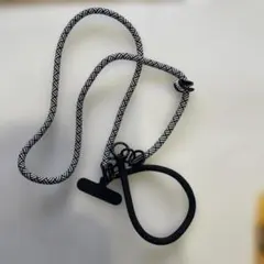 スマホショルダーストラップ ブラック＆ホワイト